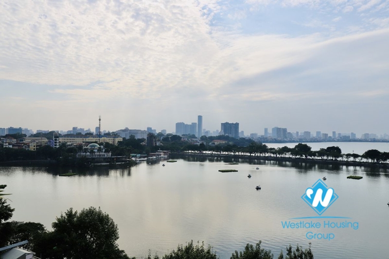 Lake view 2 bedroom apartment for rent in Truc Bach, Ba Dinh, Hanoi